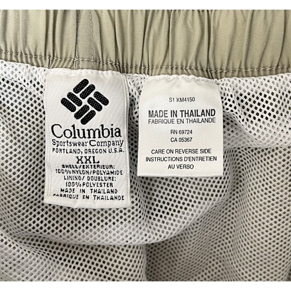 Columbia Sportswear Nylon Pull On Buckle Swim Trunks Mens Size XXL Khaki Pockets - Picture 3 of 11
